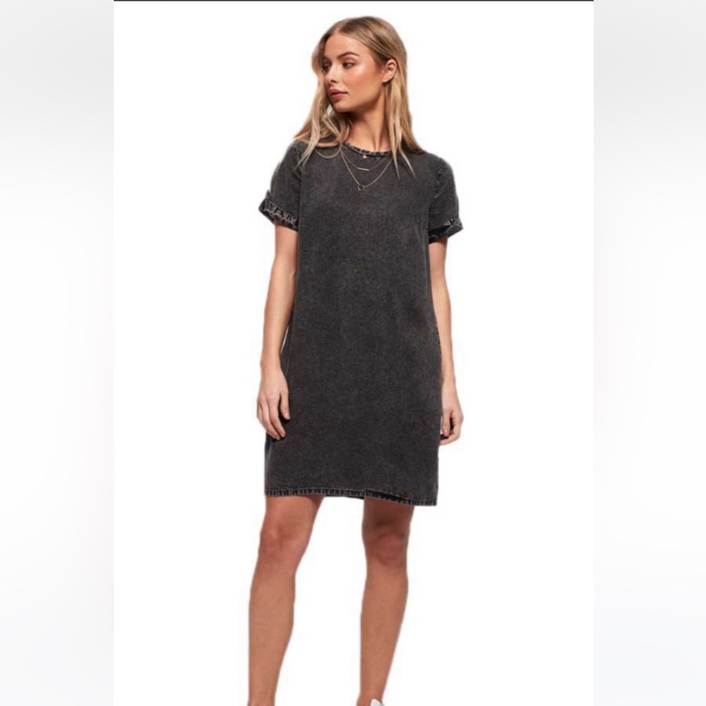 Superdry Shay Dress in washed black, size 6